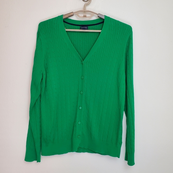 Tommy Hilfiger Pima Cotton cable knit style cardigan button front H - Picture 1 of 10